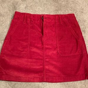 Maroon corduroy mini skirt